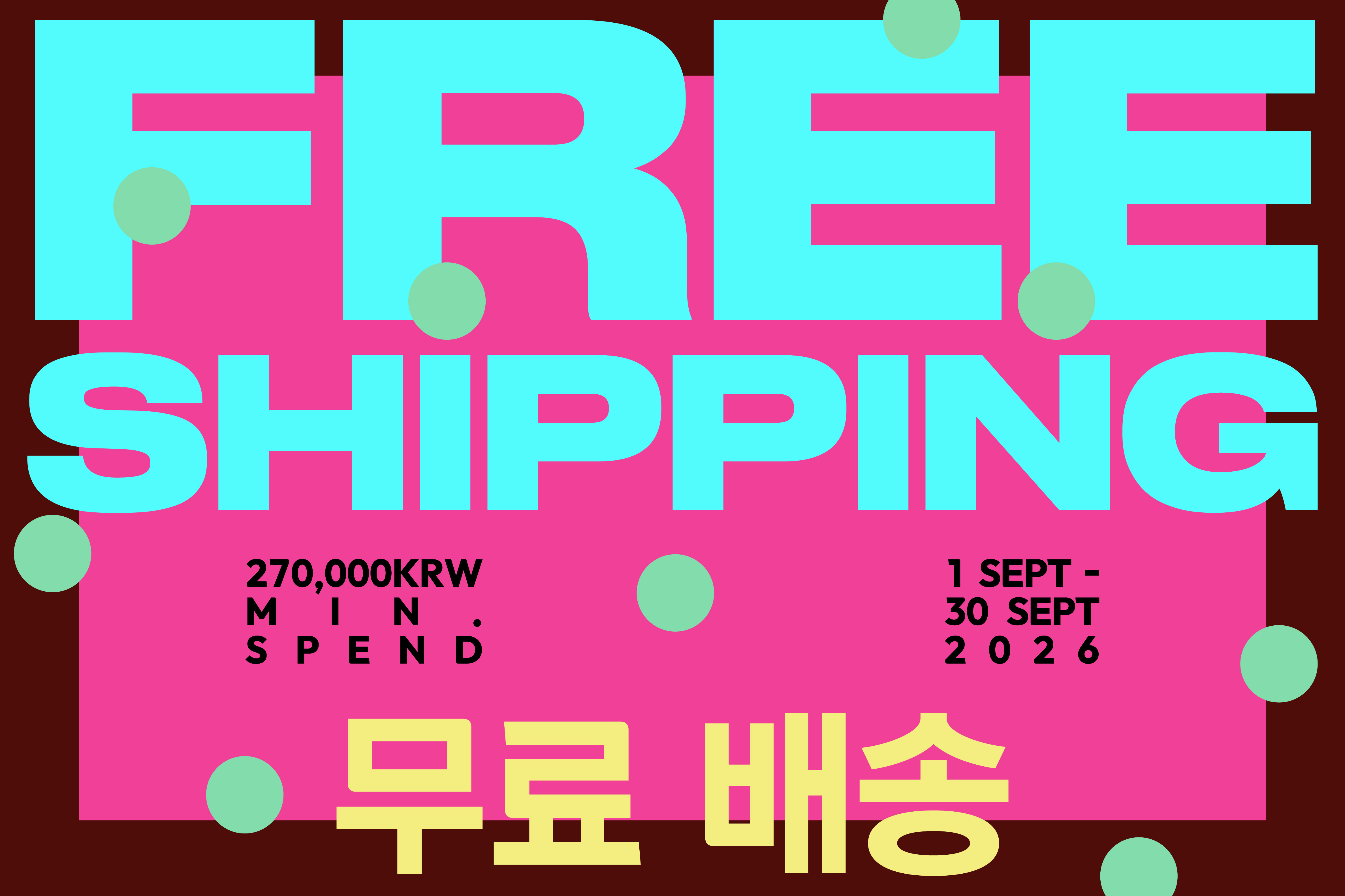 FREE SHIPPING TO KOREA