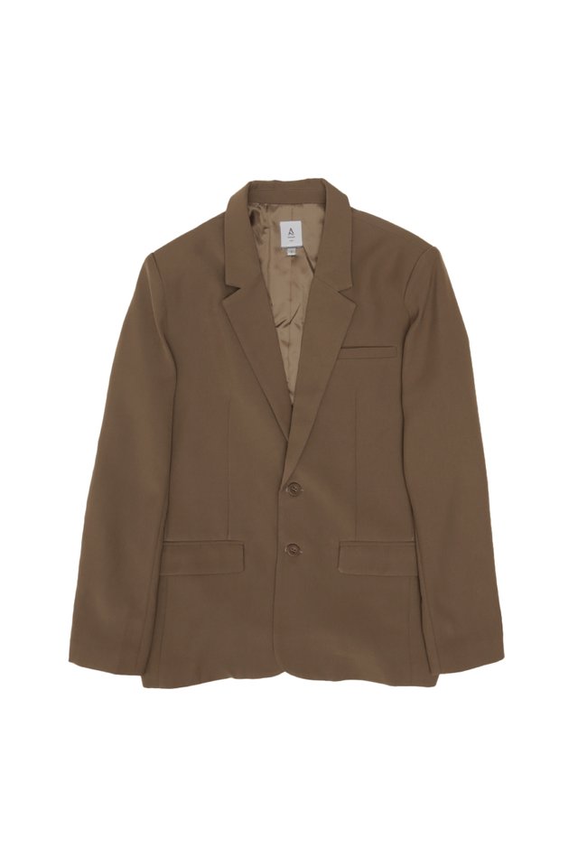 ARCADE X HIRO Y. RELAXED-FIT BLAZER IN TAUPE
