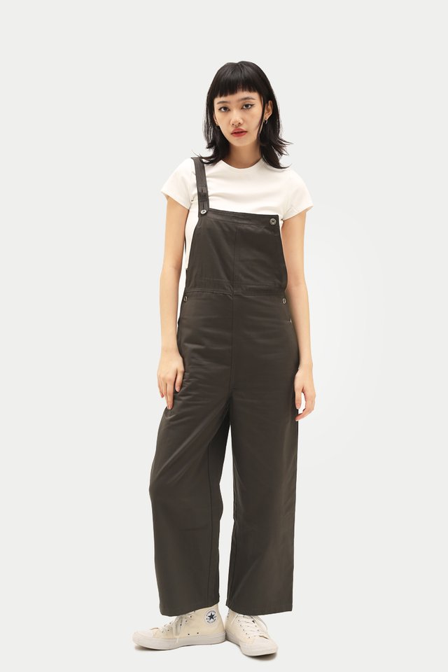 CAREY STRAIGHT LEG DUNGAREE IN CHARCOAL