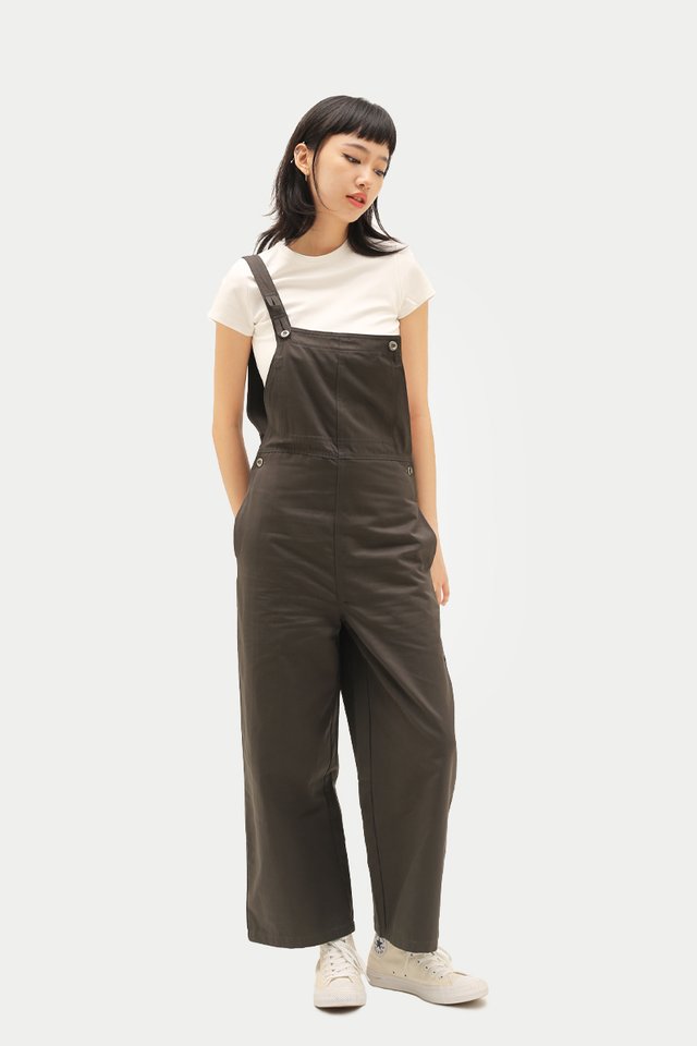 CAREY STRAIGHT LEG DUNGAREE IN CHARCOAL