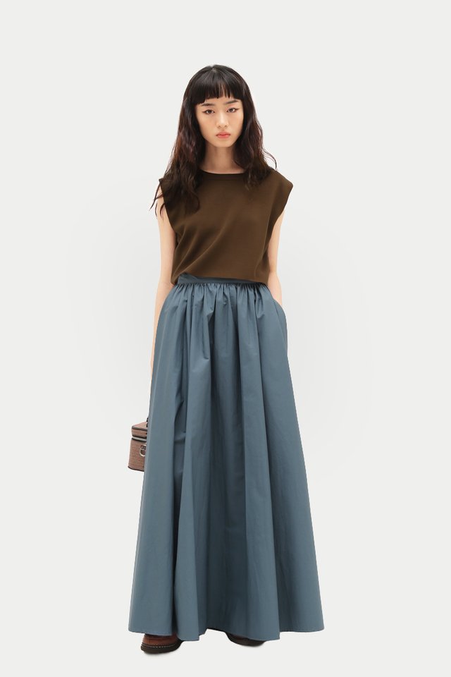 SADIE FLARE MAXI SKIRT IN DUSK