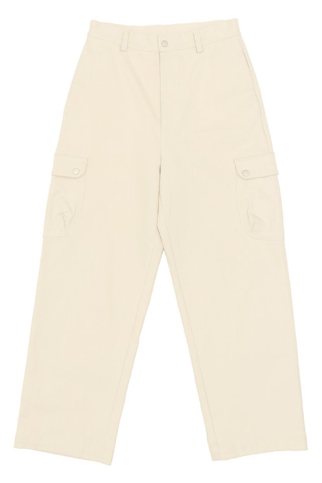 SID TAPERED-FIT CARGO TROUSERS IN ECRU