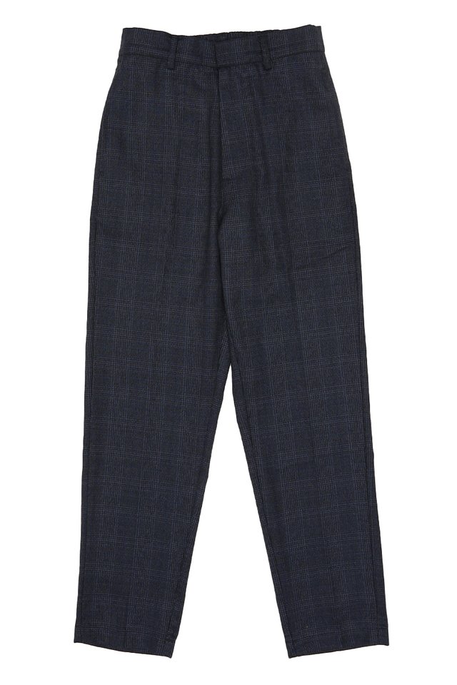 GRAYSON SLIM-FIT PLAID TROUSERS IN MIDNIGHT