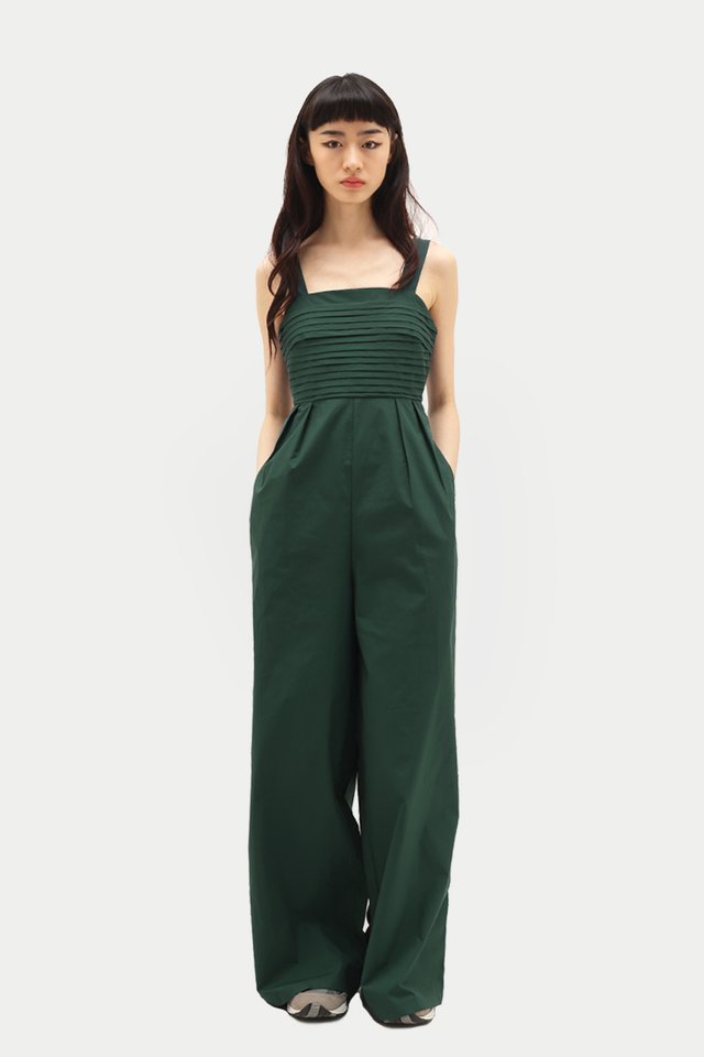 VERANA PLEATED JUMPSUIT IN FOREST