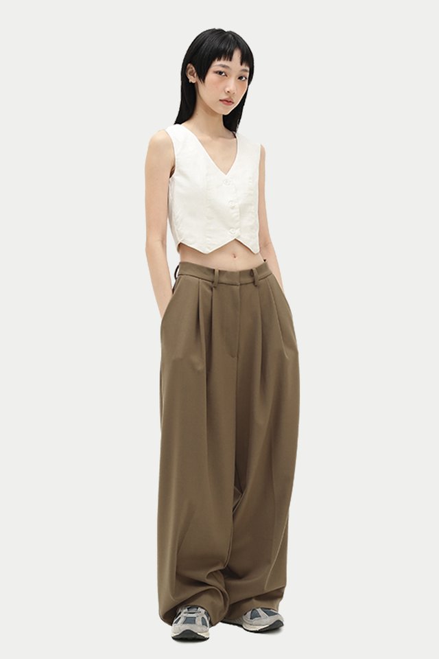 ADRIA DRAPE TROUSERS IN TAUPE