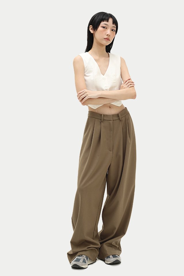 ADRIA DRAPE TROUSERS IN TAUPE