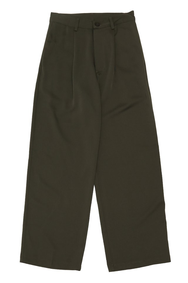 DRIES WIDE-LEG TROUSERS IN HUNTER