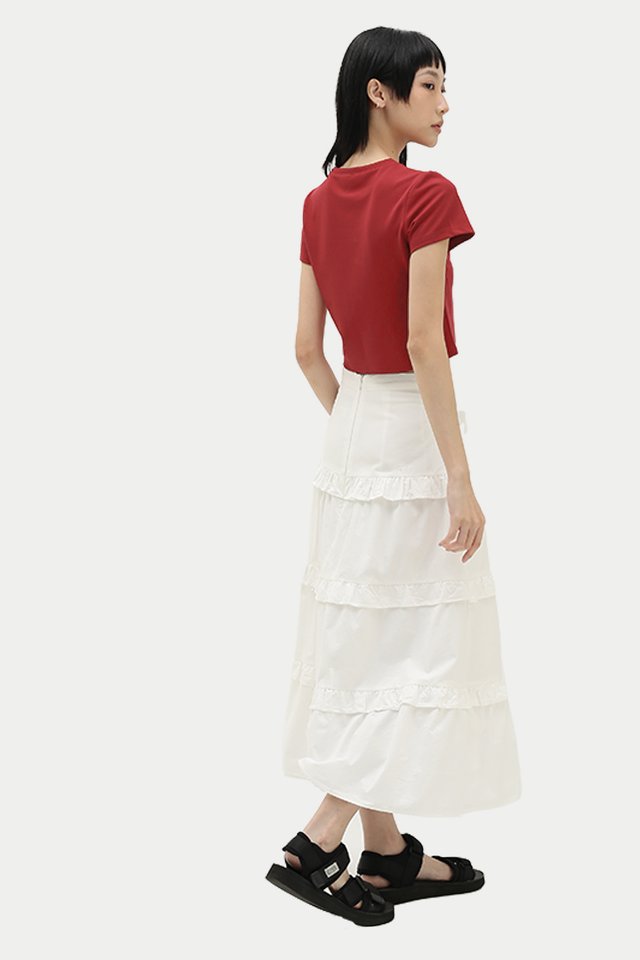 OZIE BABY TEE IN DEEP RED