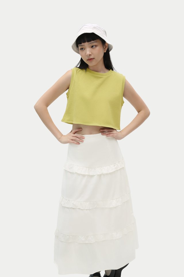 AERA BOXY CROP TOP IN LIME
