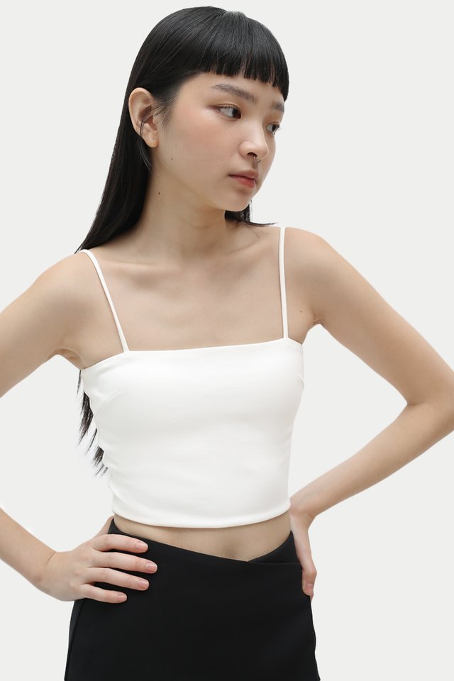 JUDE STRAPPY PADDED TOP IN WHITE