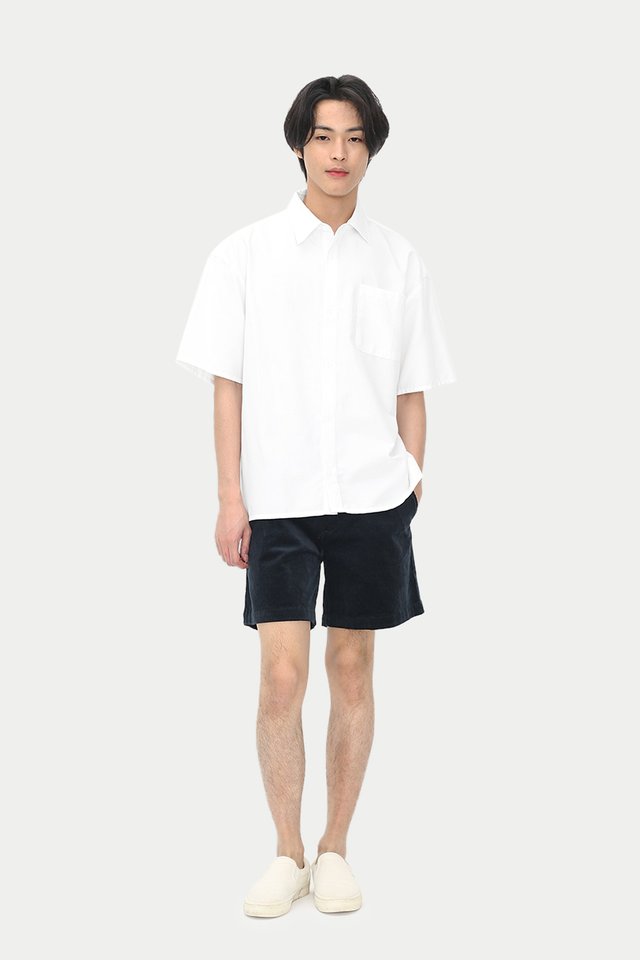DUNCAN BOXY-FIT OXFORD SHIRT IN WHITE