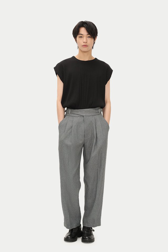 HOLMES TAPERED-FIT GURKHA TROUSERS IN HEATHER