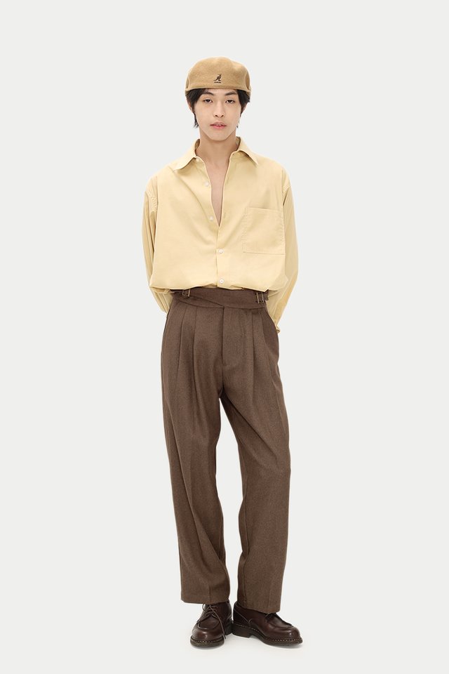 HOLMES TAPERED-FIT GURKHA TROUSERS IN CHESTNUT