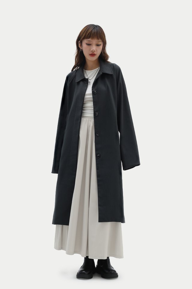 JULES TRENCH COAT IN CHARCOAL