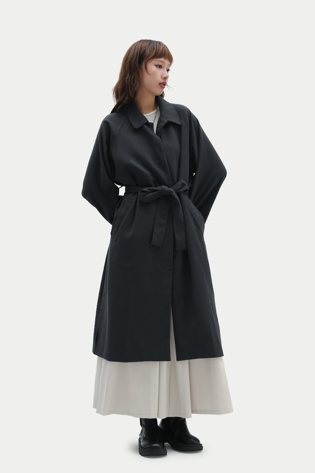 JULES TRENCH COAT IN CHARCOAL