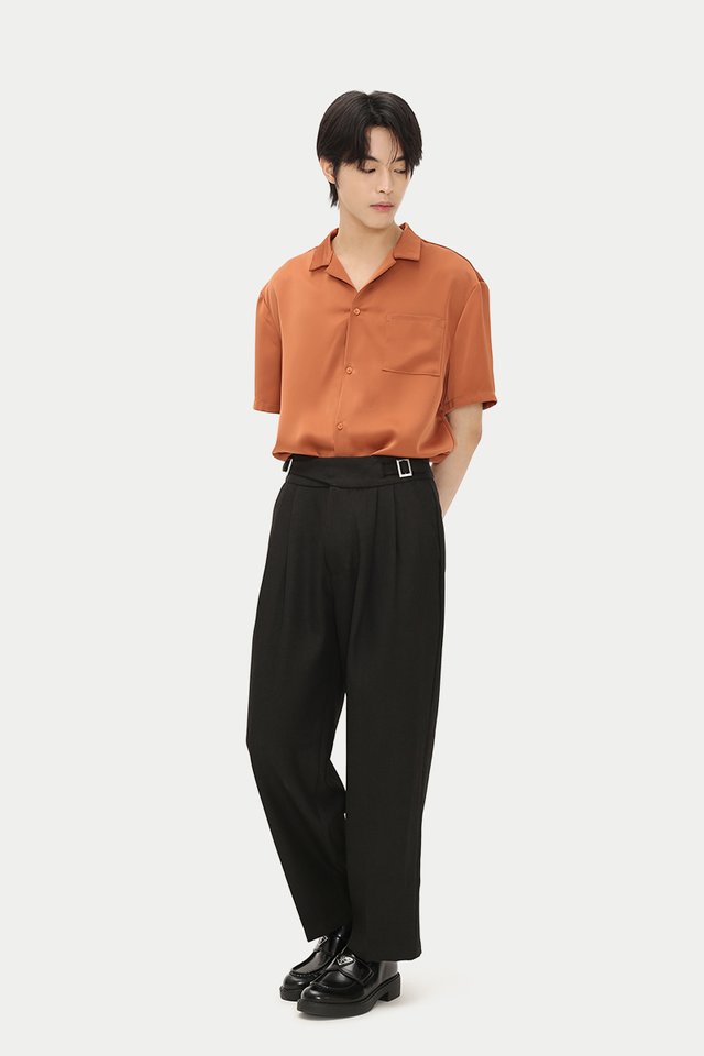 HOLMES TAPERED-FIT GURKHA TROUSERS IN BLACK