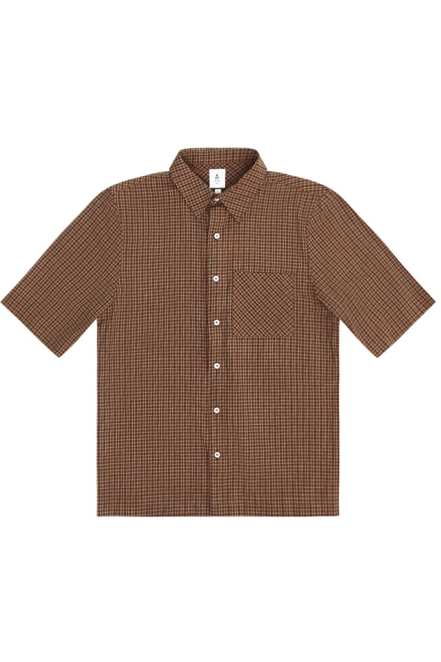 ARNOLD HALF SLEEVE CHECKED SHIRT IN TIMBER