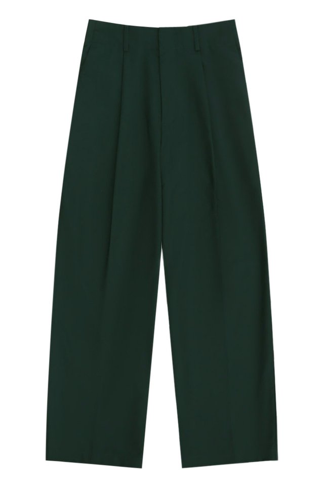 BOWIE WIDE-FIT ELASTIC WAIST TROUSERS IN FOREST