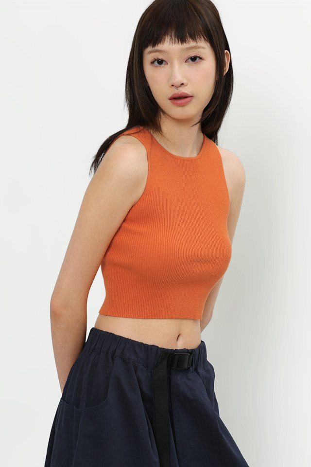MANDY KNIT TANK TOP IN CLEMENTINE