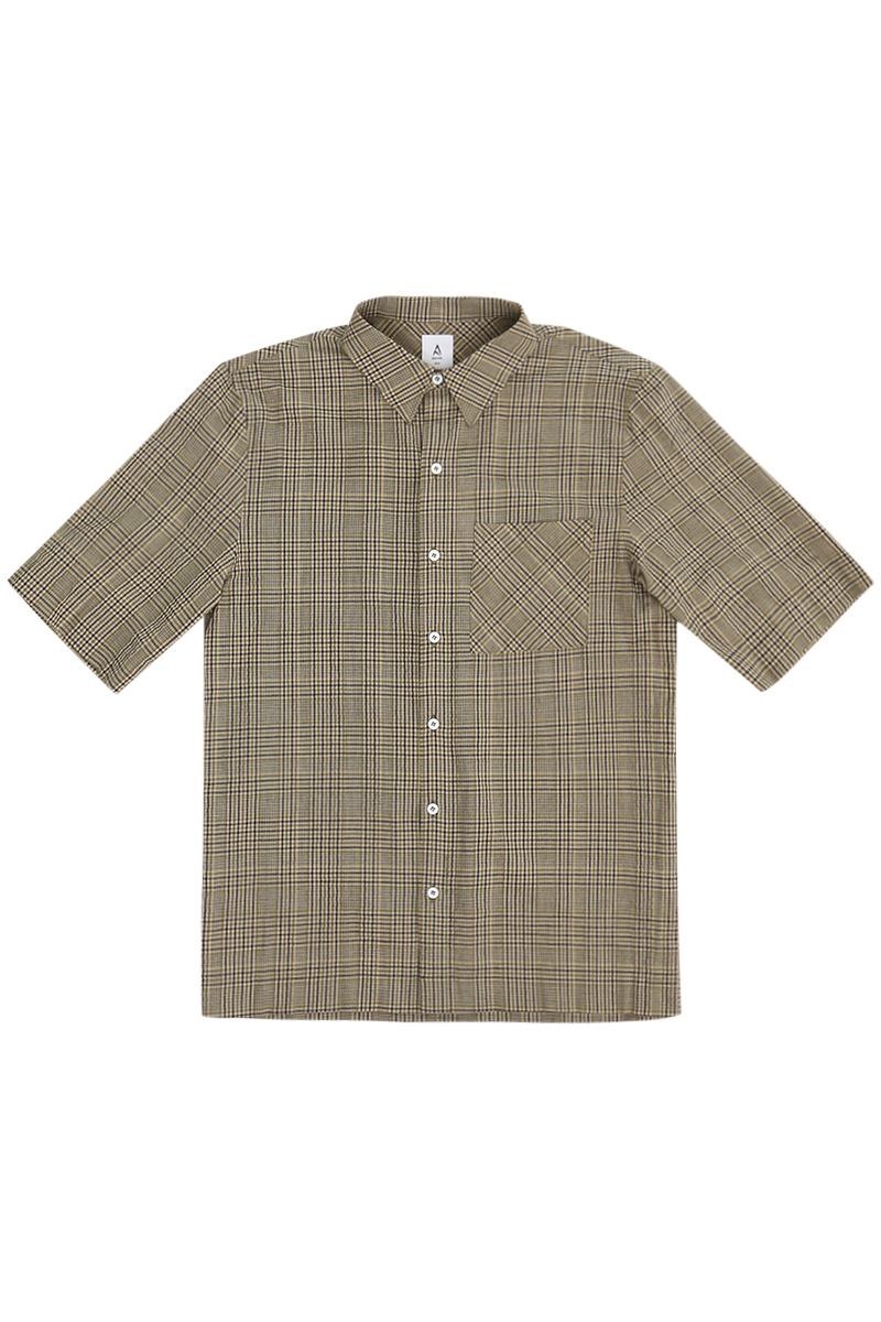 ARNOLD HALF SLEEVE CHECKED SHIRT IN OLIVE