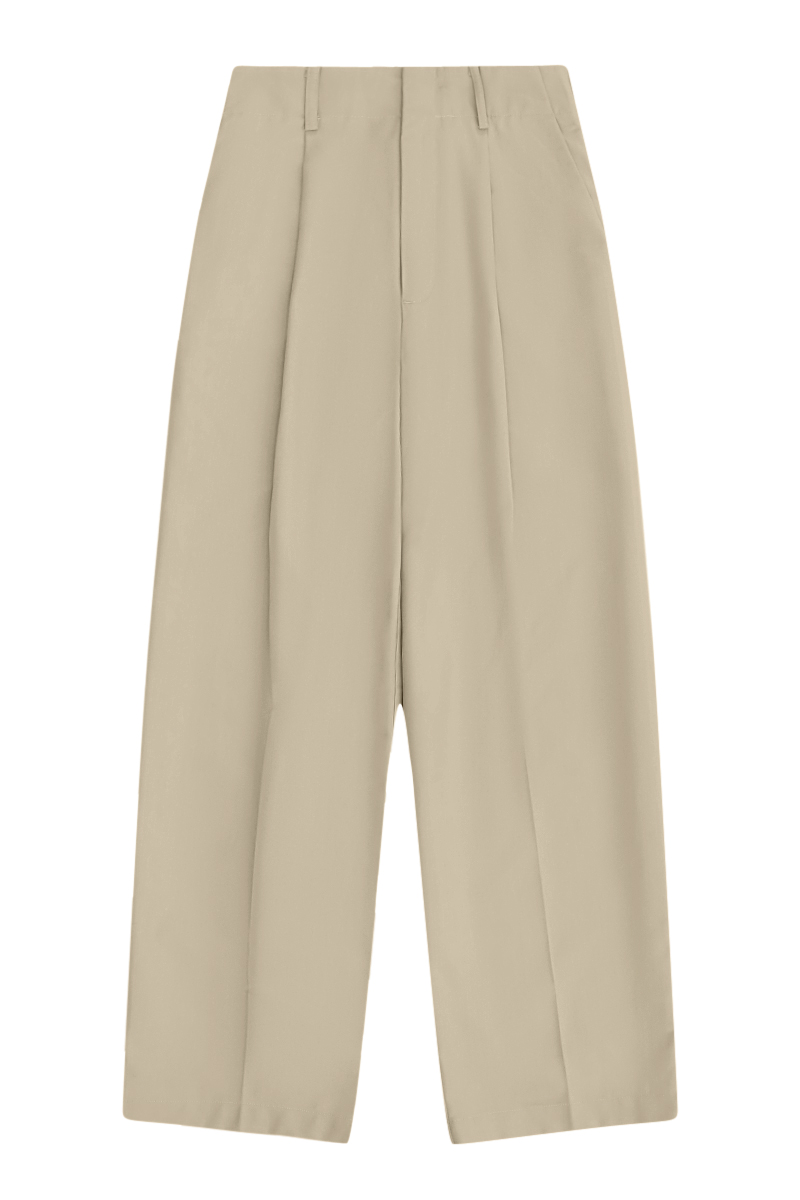 BOWIE WIDE-FIT ELASTIC WAIST TROUSERS IN SAND