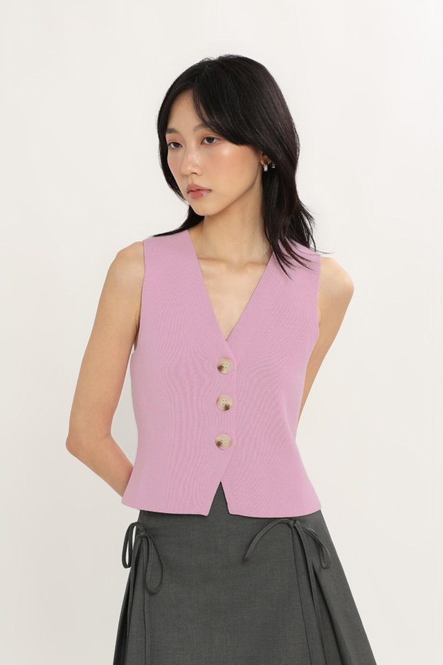 EVERLY KNIT VEST TOP IN PINK