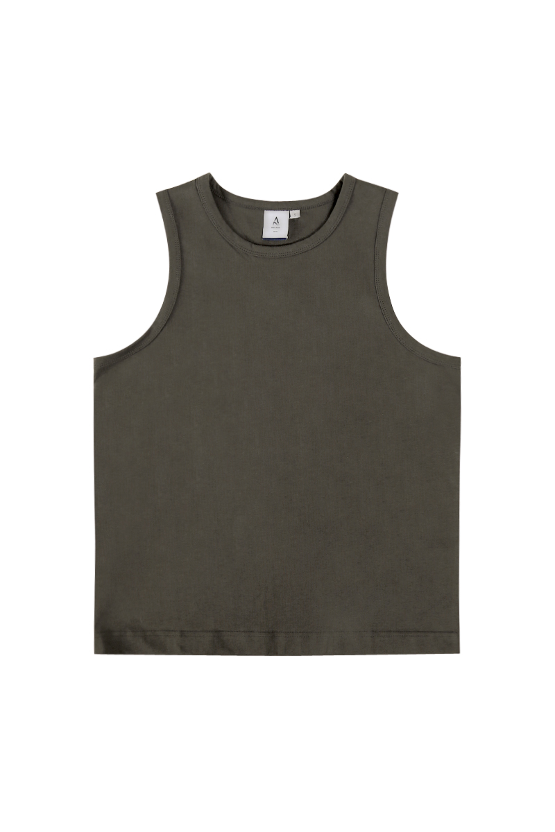 MAXXIE CREW NECK TANK TOP IN CHARCOAL