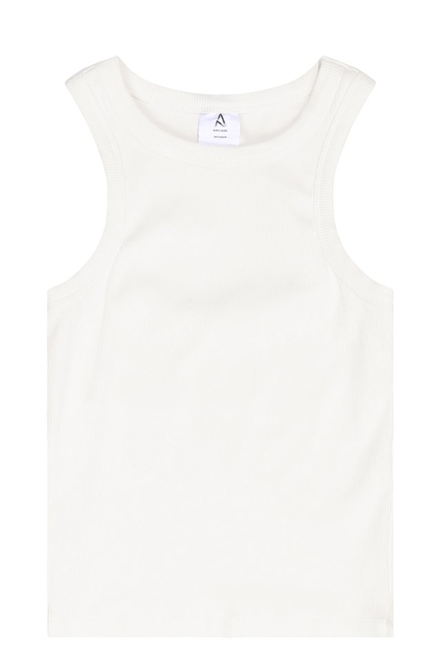 DEA RIBBED TANK TOP IN WHITE