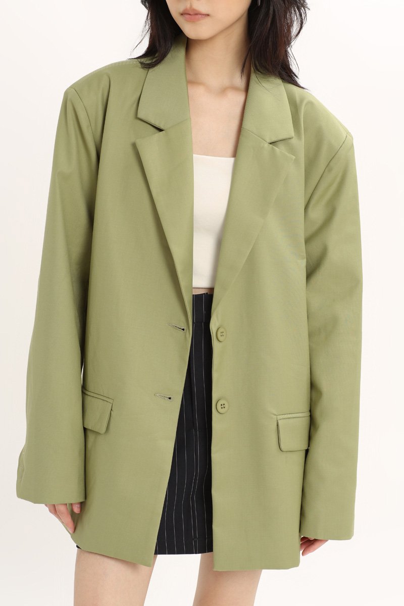 CORY OVERSIZED BLAZER IN WILLOW GREEN Clothing