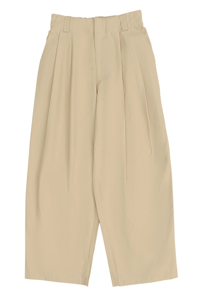 FOSTER ELASTIC WAIST PLEATED TROUSERS IN SAND
