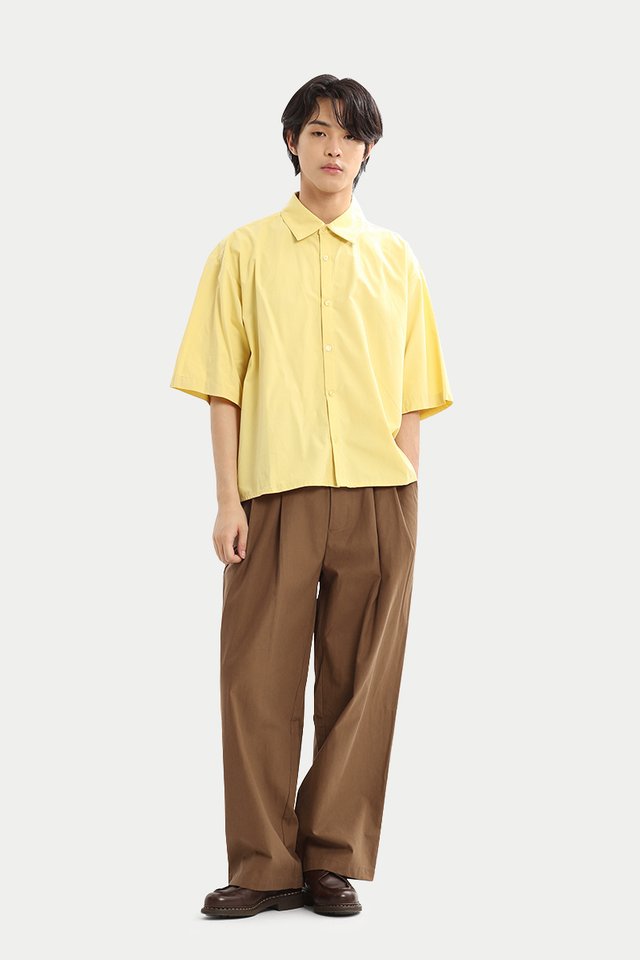 ISSE CROPPED BOXY-FIT SHIRT IN BUTTER