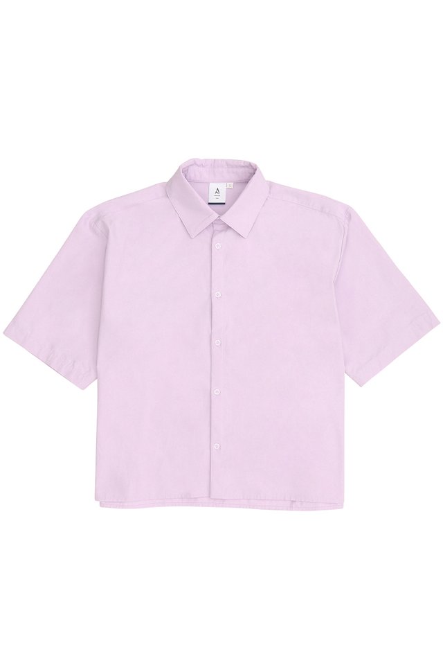 ISSE CROPPED BOXY-FIT SHIRT IN LILAC