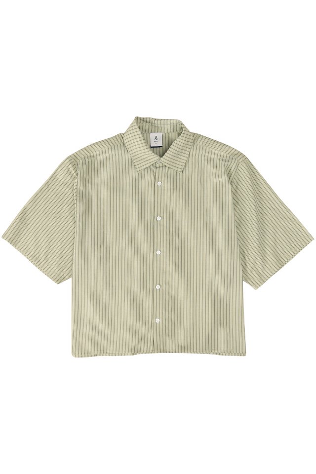 ISSE STRIPED CROPPED SHIRT IN SAGE