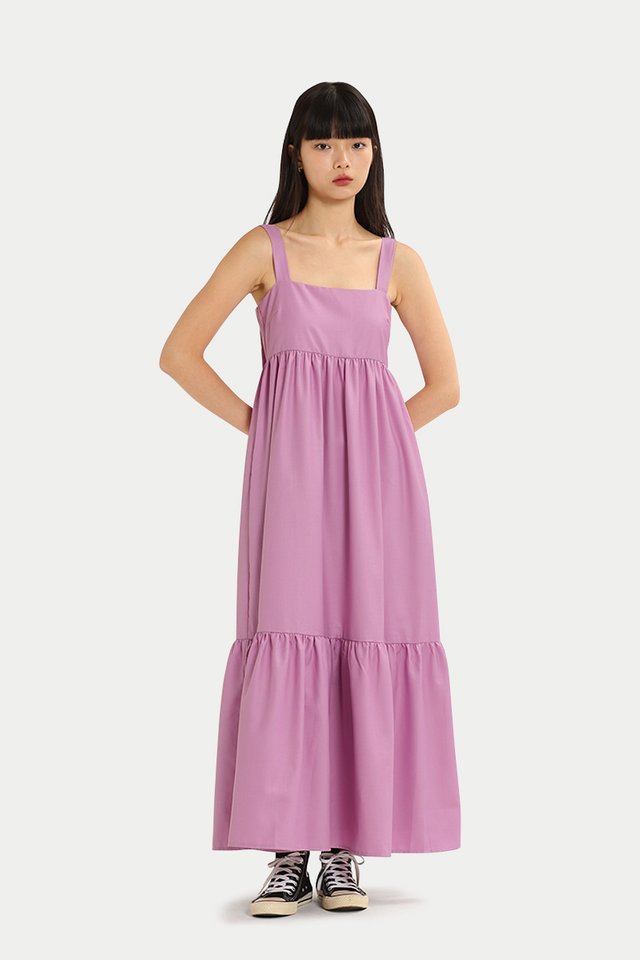 LORRAE MIDI DRESS IN LAVENDER PINK