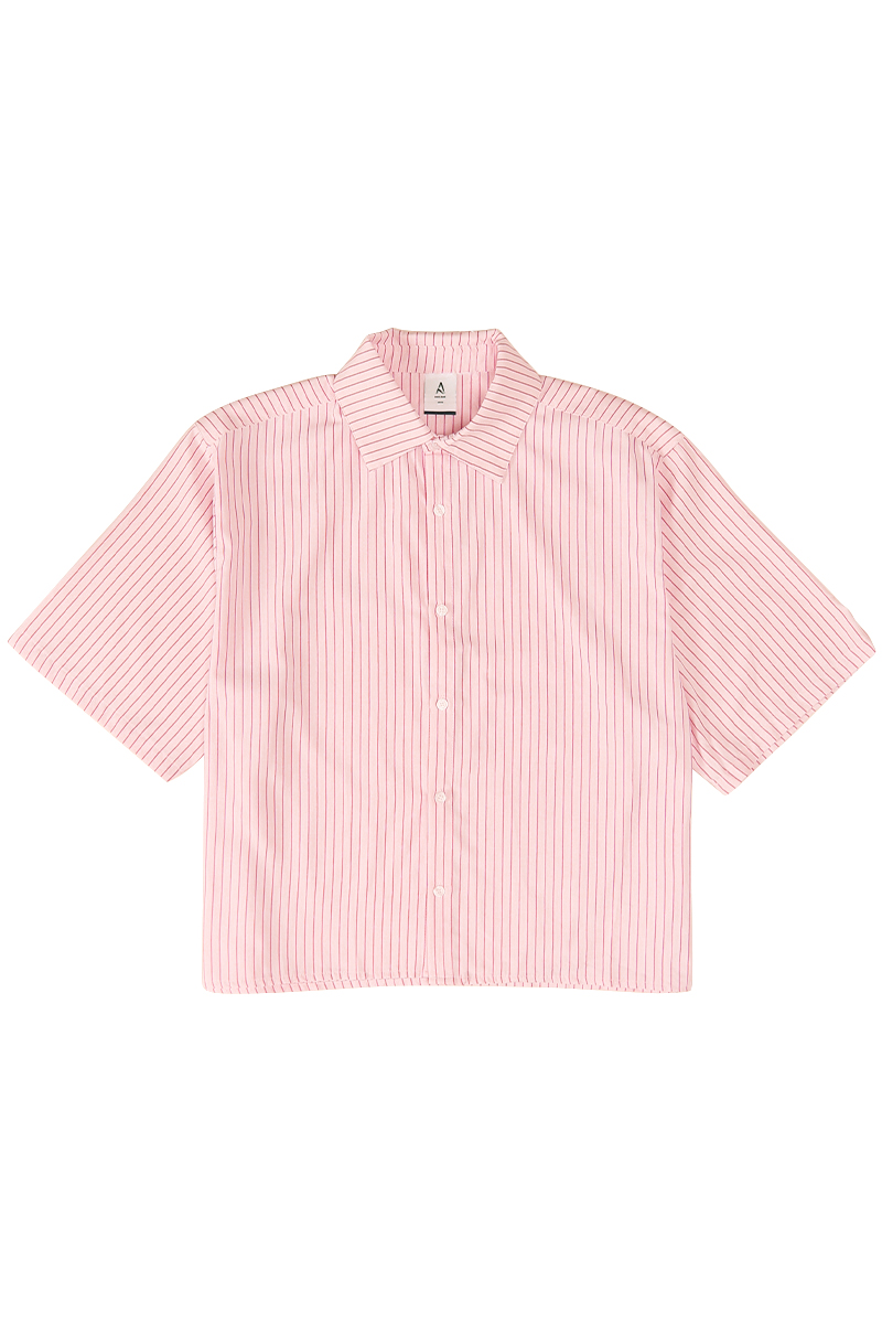 ISSE STRIPED CROPPED SHIRT IN BLUSH