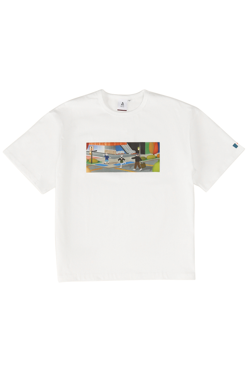 ARCADE X ALCHEMIST FEATURING FABLENAUT &amp; FRIENDS BOXY-FIT TEE IN WHITE