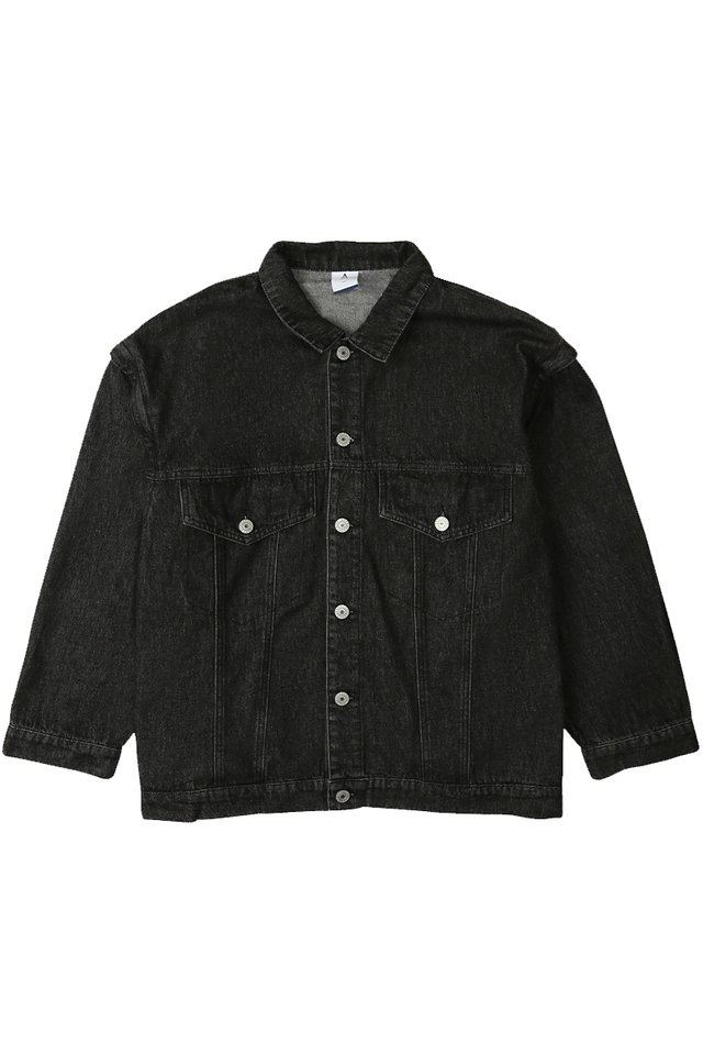 LUKE CONVERTIBLE DENIM JACKET IN BLACK WASH