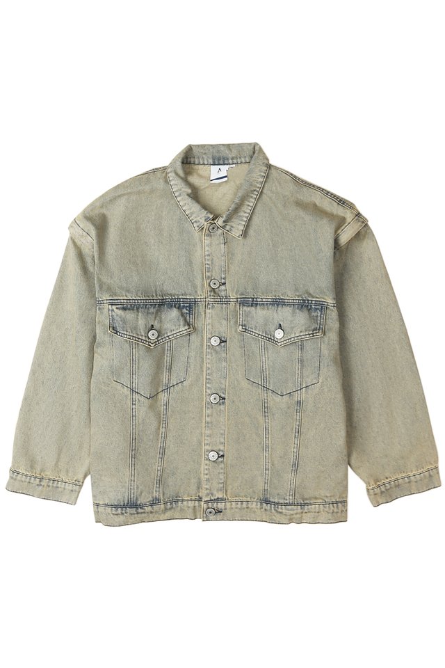 LUKE CONVERTIBLE DENIM JACKET IN VINTAGE WASH