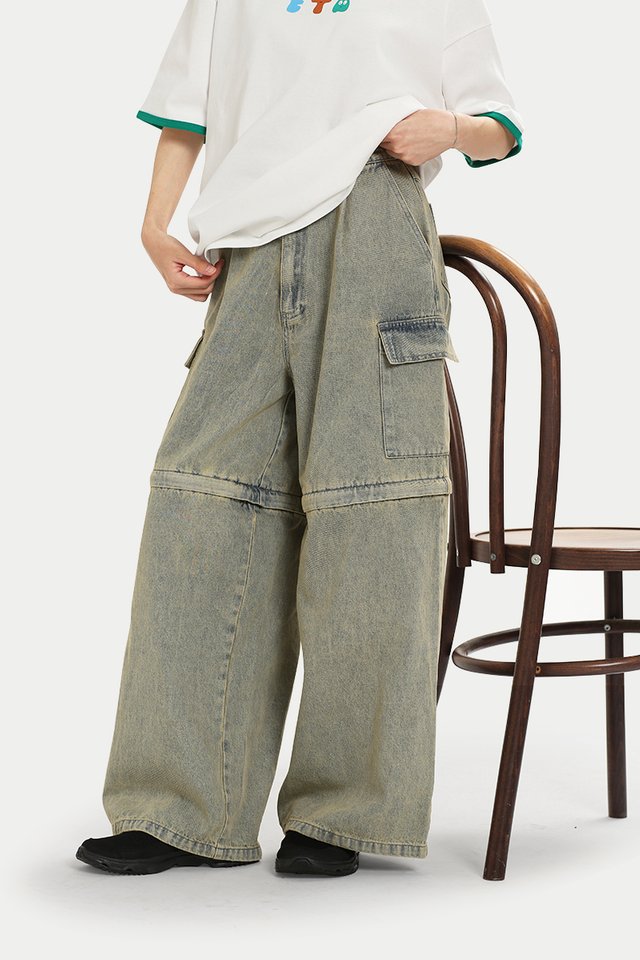 RYDER CONVERTIBLE DENIM JEANS IN VINTAGE WASH