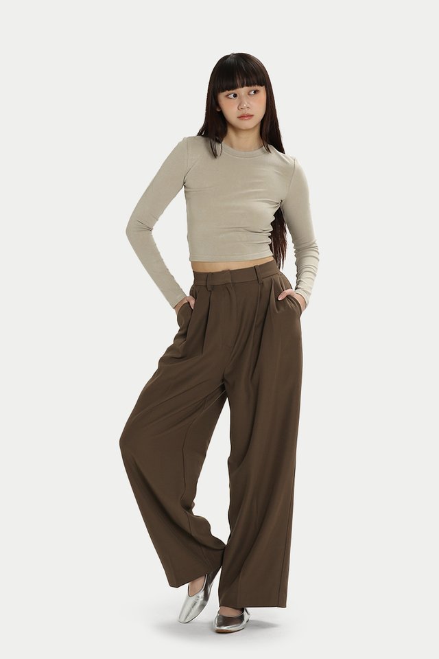 ADRIA DRAPE TROUSERS IN BROWN
