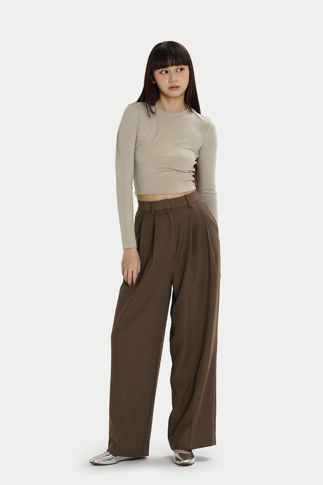 ADRIA DRAPE TROUSERS IN BROWN