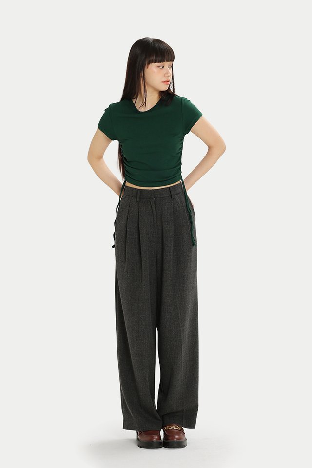 ADRIA DRAPE TROUSERS IN HEATHER GREY