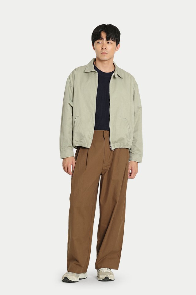 ASHER CROPPED BLOUSON IN STONE