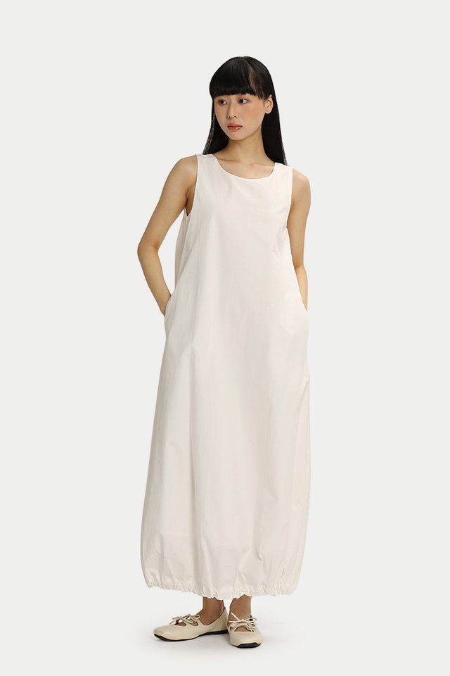 DANICA SCOOP BACK CLOUD DRESS IN WHITE