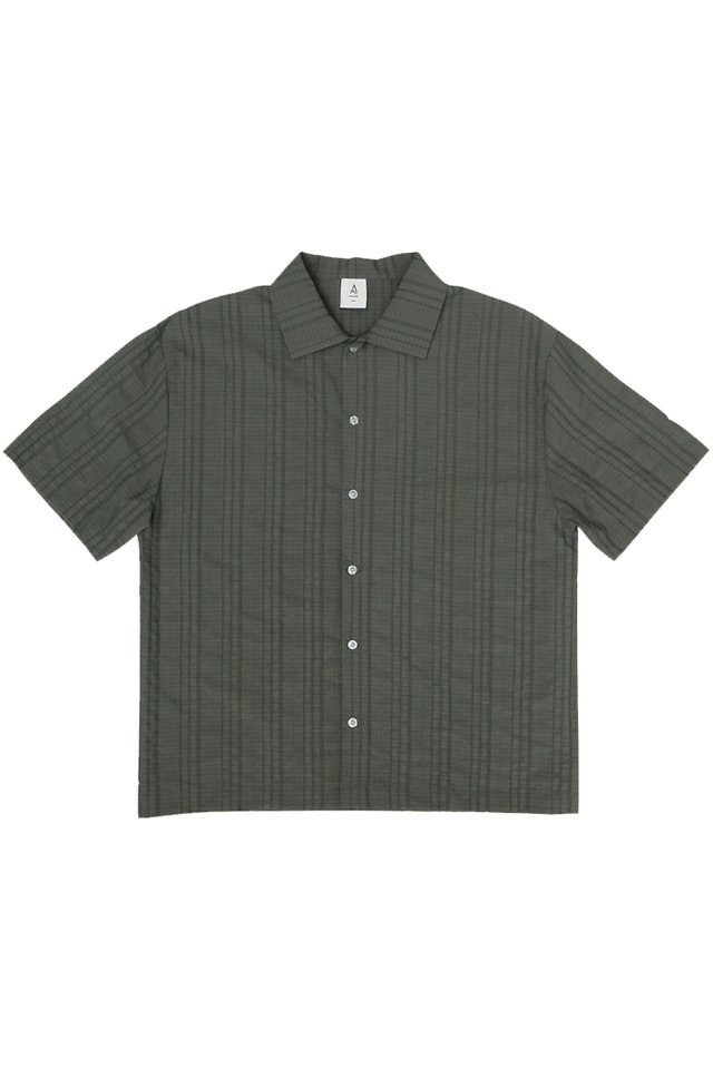 DEWEY TEXTURED STRIPE SHIRT IN CHARCOAL