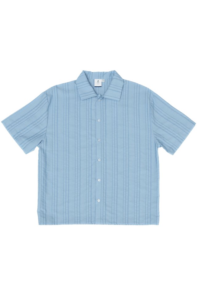 DEWEY TEXTURED STRIPE SHIRT IN OASIS