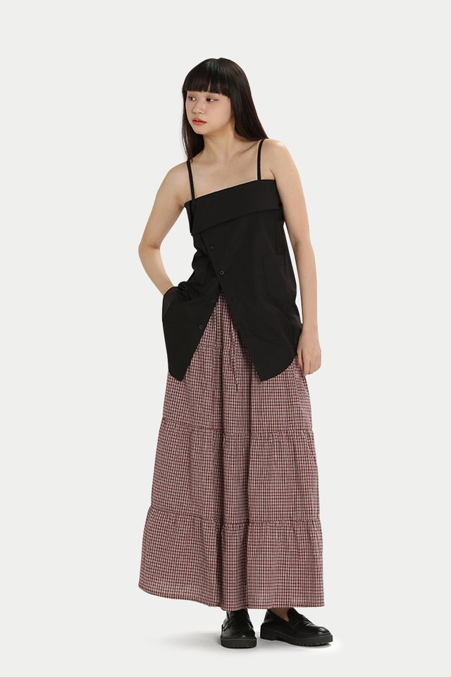 REIZE FOLDOVER BUTTON TOP IN BLACK