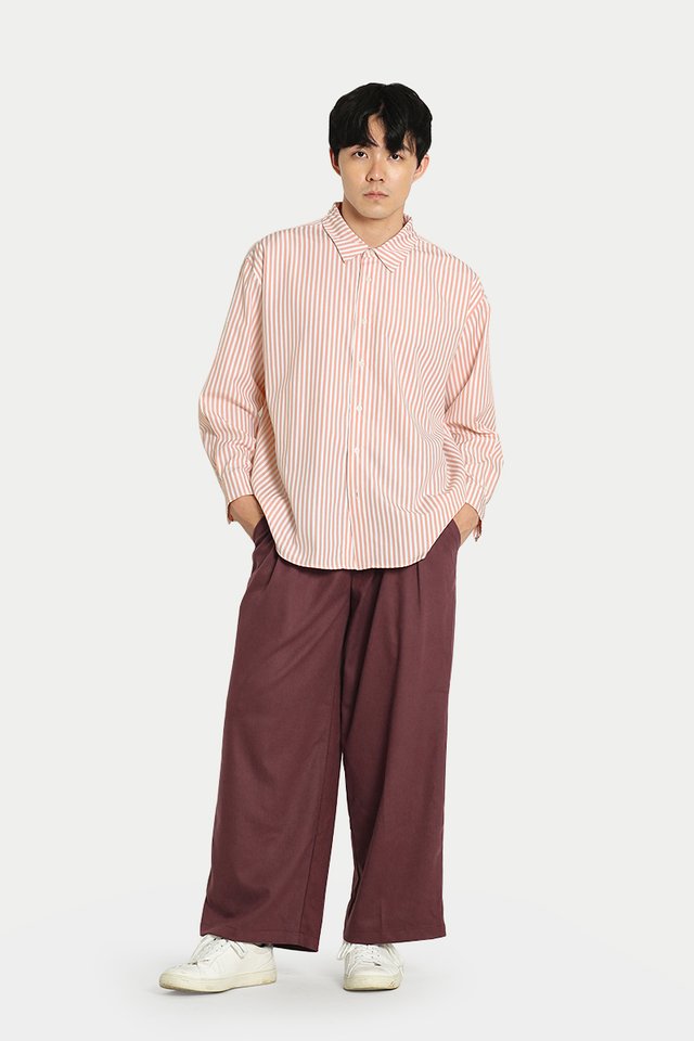 FINNICK STRAIGHT-FIT GURKHA TROUSERS IN MAHOGANY