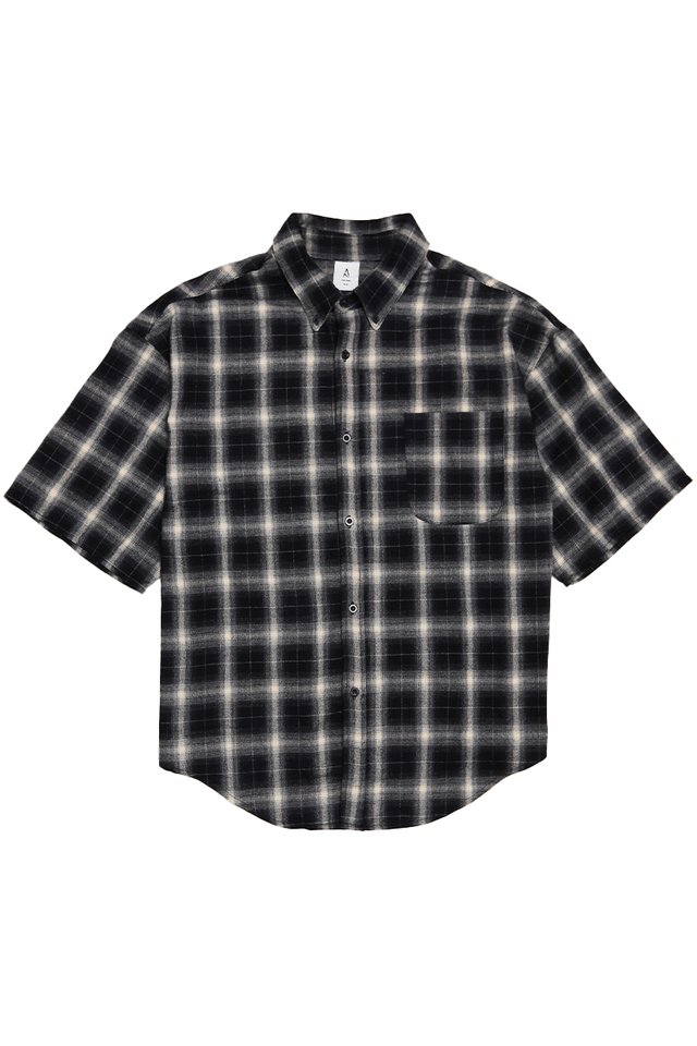 DAVIS OVERSIZED CHECKED SHIRT IN NAVY
