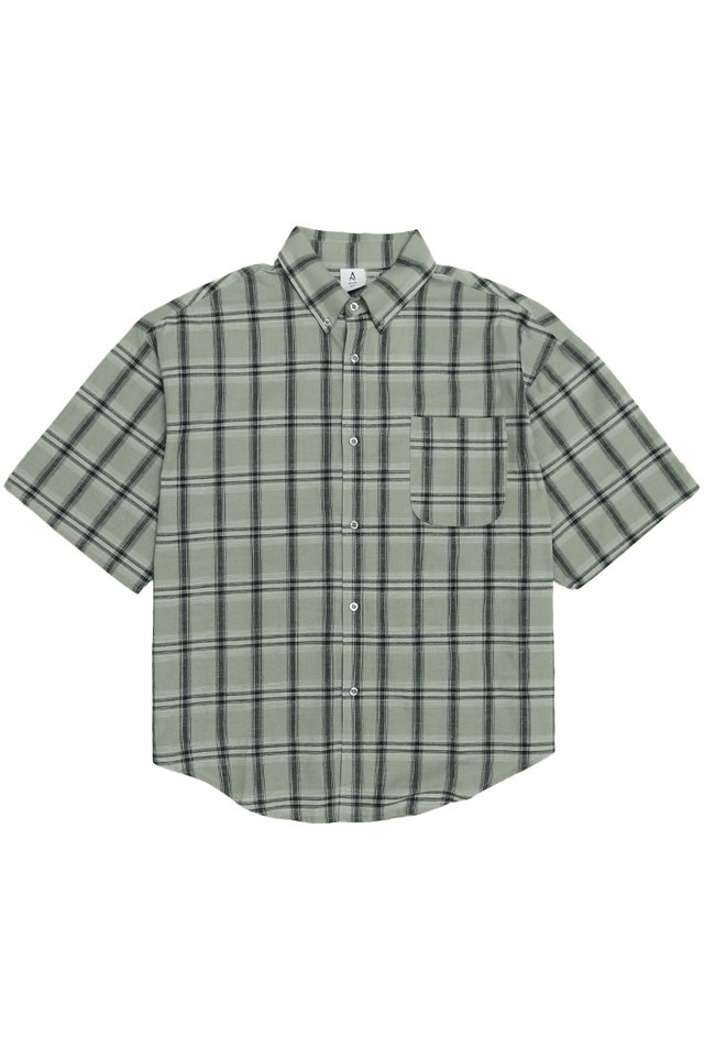 DAVIS OVERSIZED CHECKED SHIRT IN PEPPERMINT
